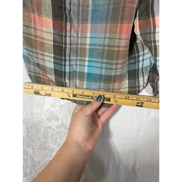 Tommy Bahama Shorts 40 Tan Blue Plaid Linen Tencel Bermuda - Picture 10 of 13